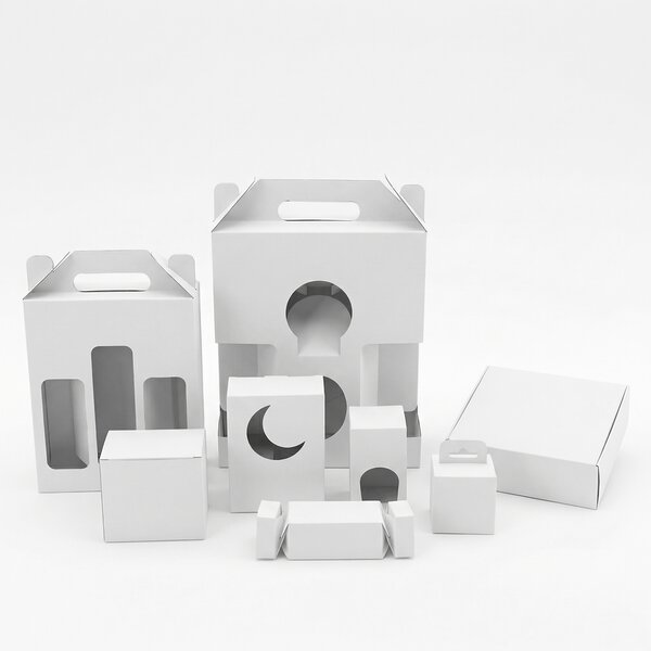 Divers exemples d'étuis en cartons. 